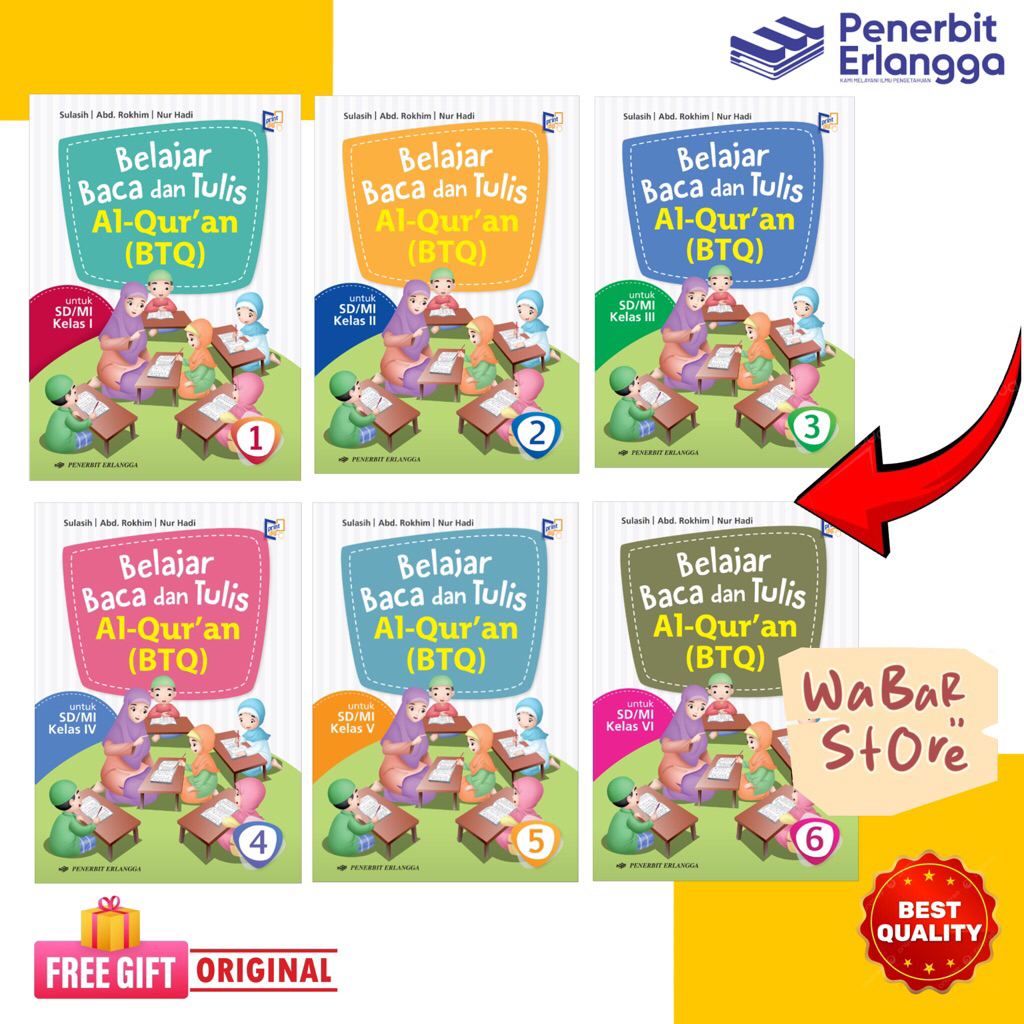 Buku ORI BTQ SD Kelas 1 2 3 4 5 6 Erlangga