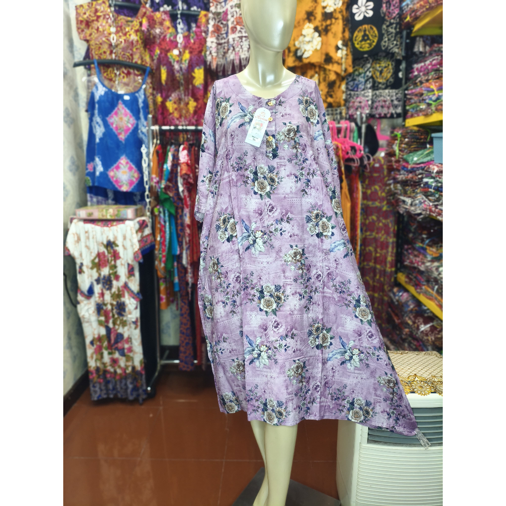 Daster Marissa Super Jumbo Lengan Pendek 6L LD 160 cm Bumil Busui Kancing | Adem Nyaman