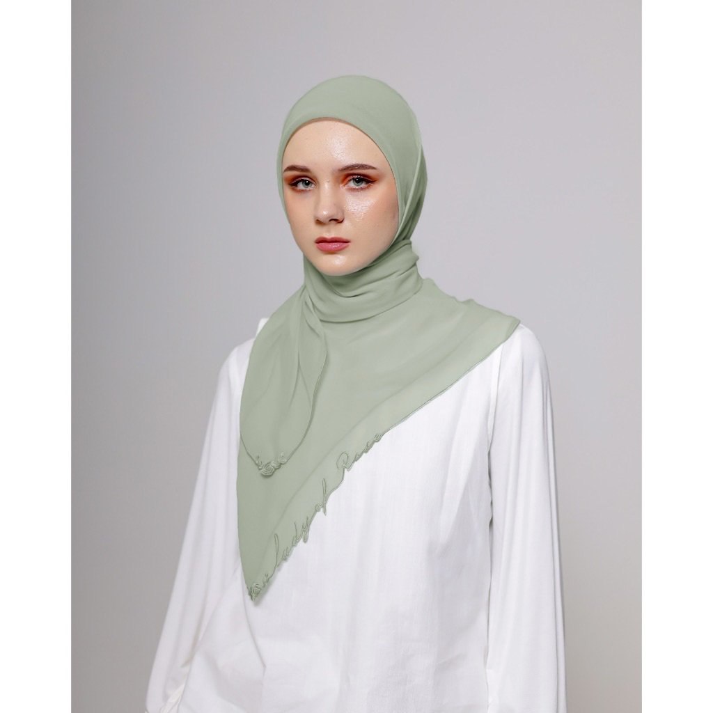 Preloved AYU DYAH ANDARI - Lady Of Rose Scarf-Olive Groove