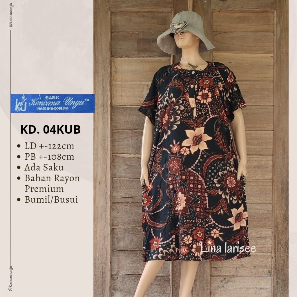 Kencana ungu Daster Label Biru KUB Daster Kencana ungu Ibu Hamil dan menyusui daster Lengan pendek d