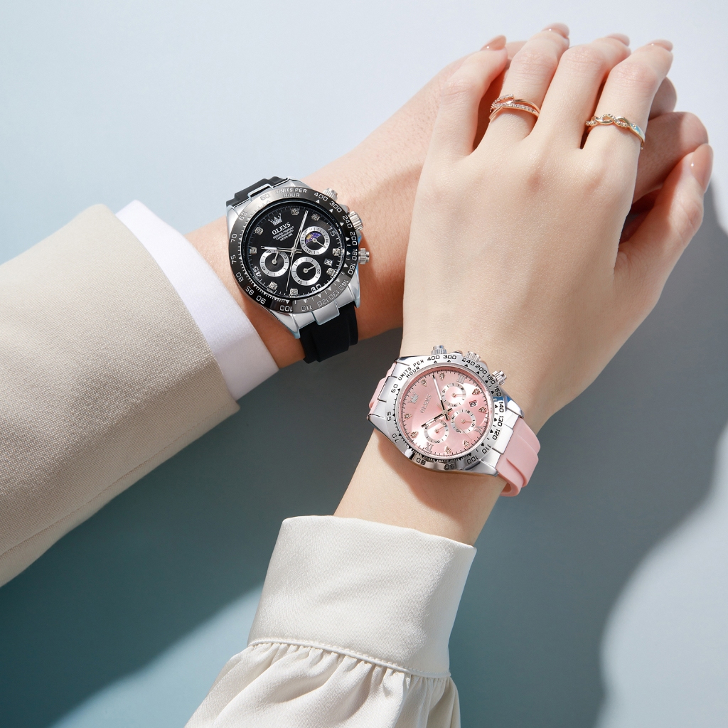 recommended olevs jam tangan couple pasangan anti air original led luxury fashion cewek korea