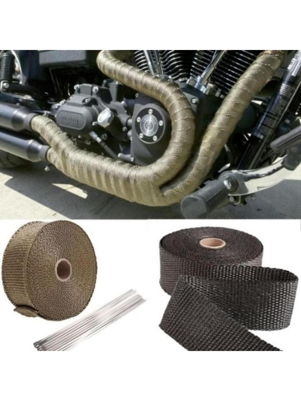 Kain Lakban Peredam Panas Knalpot / Lakban knalpot motor mobil/ exhaust wrap anti panas