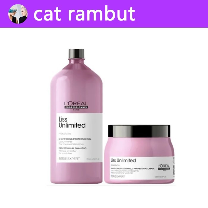 Loreal Serie Expert Liss Unlimited - Menutrisi, Melembabkan, Perlindungan Warna, Anti Kusut