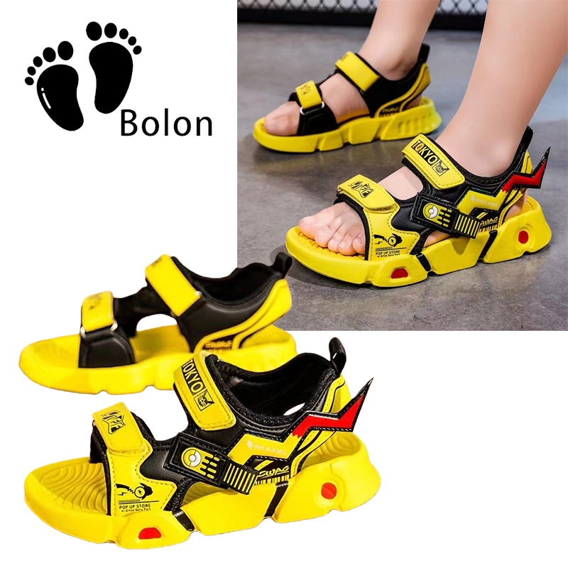 Bolon Sandal Anak Laki-Laki Rubber Anti Selip Bahan Lembut Desain Menarik Multiwarna