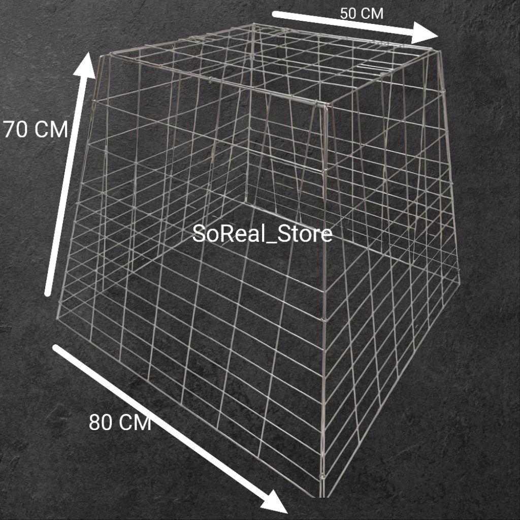 Kandang Ayam Jago Piramid Besi Tebal - Kandang Piramid & Kotak Lipat Besi Galvanis Mengkilat Anti Ka