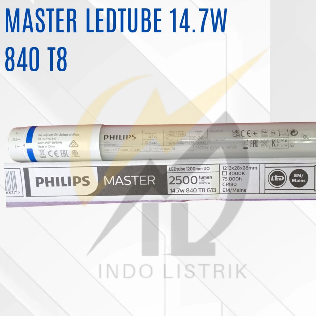 Lampu Philips TL Led 14.7w 4000K / Philips Master Led Tube 14.7w 840 T8 Putih