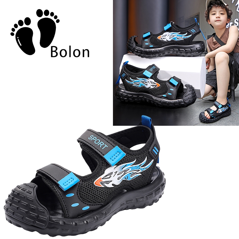 Bolon Sandal Anak Laki-Laki Slip On Rubber Motif Menarik Multiwarna Ukuran 28-39