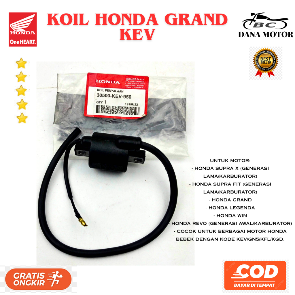 Koil Grand Ori / Koel Supra x Lama / Coil Honda Supra Fit Original Premium - 30500-KEV-950