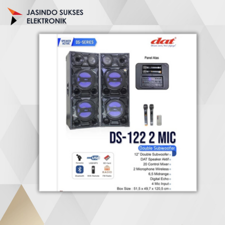 SPEAKER AKTIF PASIF DAT DS 122 2 WIRELESS MIC  12 INCH DS 122 ORIGINAL