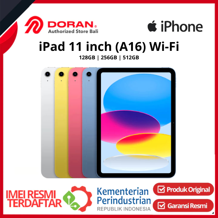 iPad Apple11 inch A16 Gen 11 Wi-Fi 128GB 256GB Original - Garansi Resmi