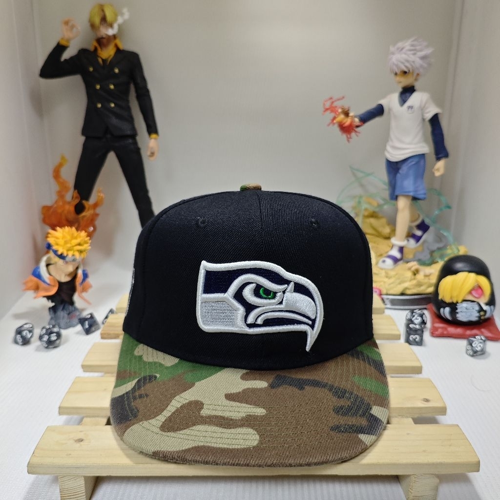 Topi New Era Seattle Seahawks NFL Camo Brim | Snapback Baseball Cap Original