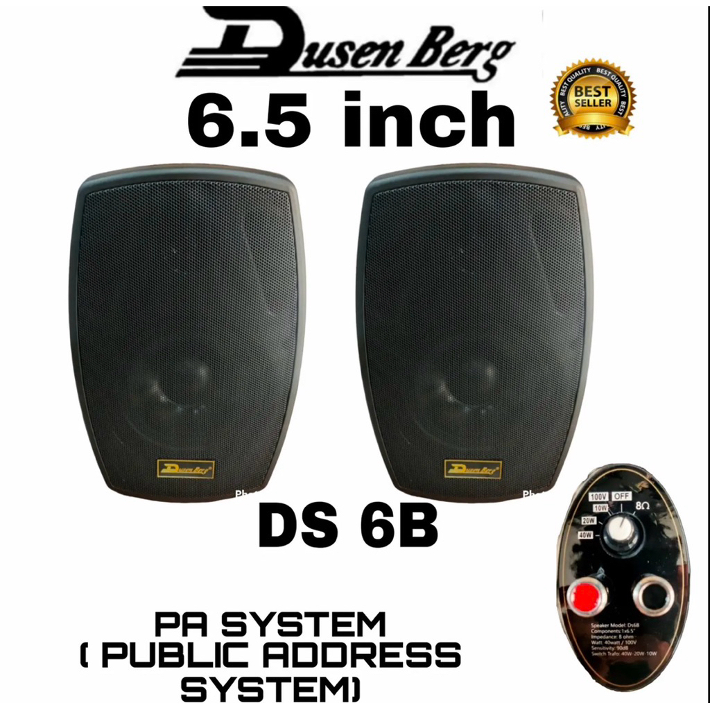 DS6B Speaker Pasif DUSENBERG Speker Dinding 6 Inch 1 Unit Original Wall Mount Garansi Resmi 2 Tahun Suara Jernih Toko Cafe Sekolah Rumah Ibadah Sound System Indoor Outdoor Masjid Aula Hajatan Meeting Acara Nyanyi Lagu MC DJ Dynamic Bass Audio Event Bagus