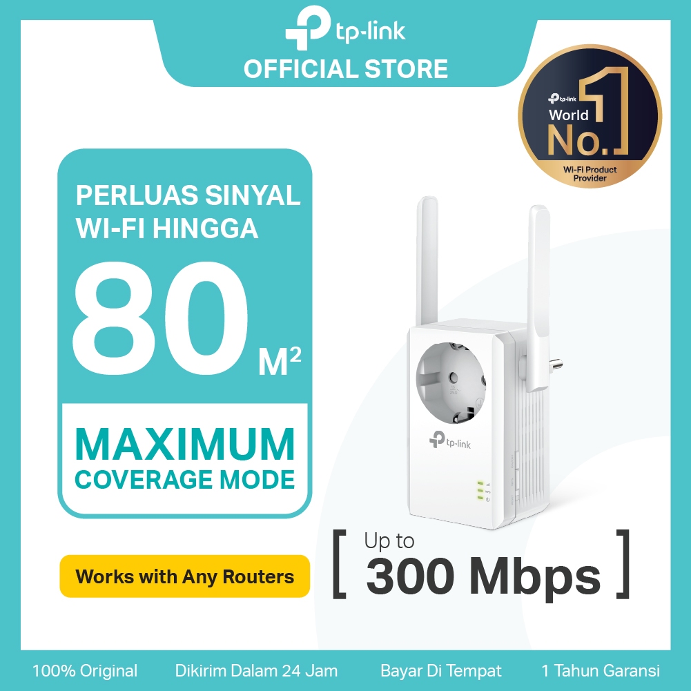 TP-Link TL-WA860RE | 300Mbps Wi-Fi Range Extender | AC Passthrough | Penguat Sinyal | Repeater WiFi