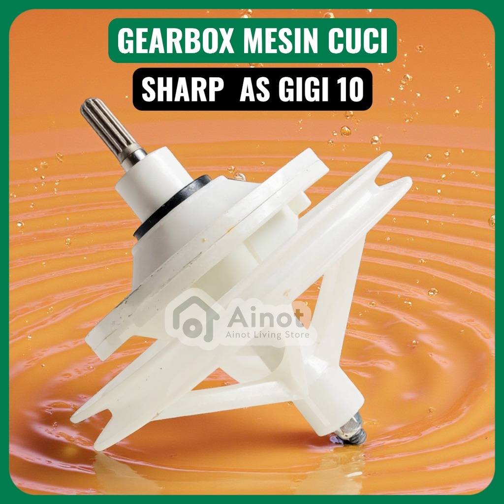 [ALS] Gearbox Mesin Cuci Sharp Gigi 10 dengan Pully Besar as gearbox mesin cuci - Gearbox Sharp gigi