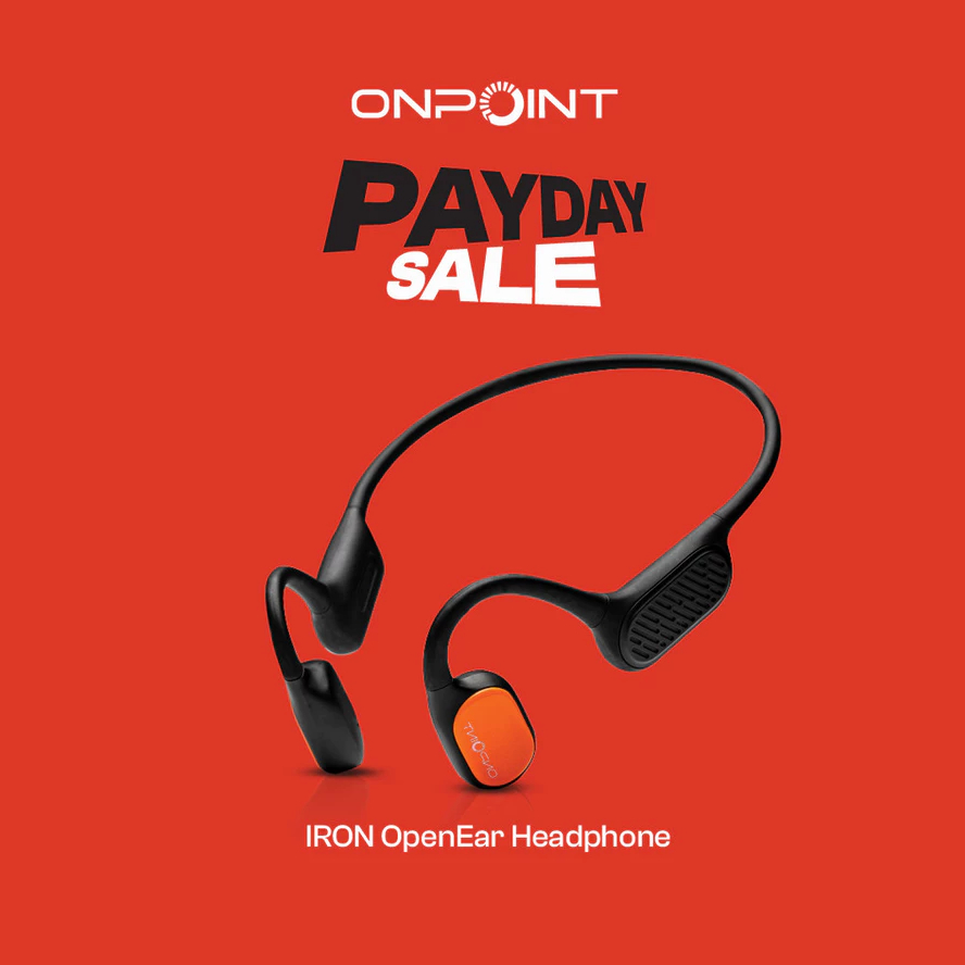 ONPOINT IRON Open Ear Bone Conduction Headphone - Open Ear BLACK