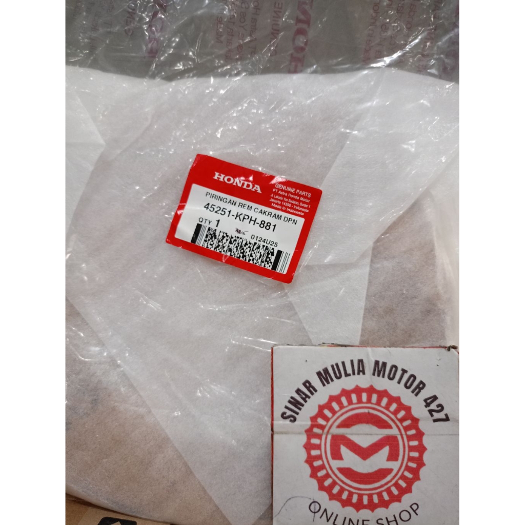 Piringan Rem Cakram Depan Karisma Supra X125 Ori AHM 45251KPH881