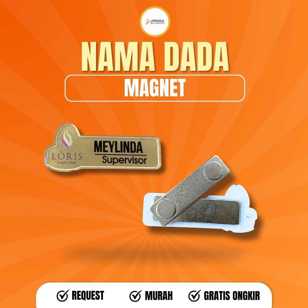 [ Jingga ] Name Tag Magnet | Nama Dada Magnet | Nama Dada Custom | Pin Nama Custom