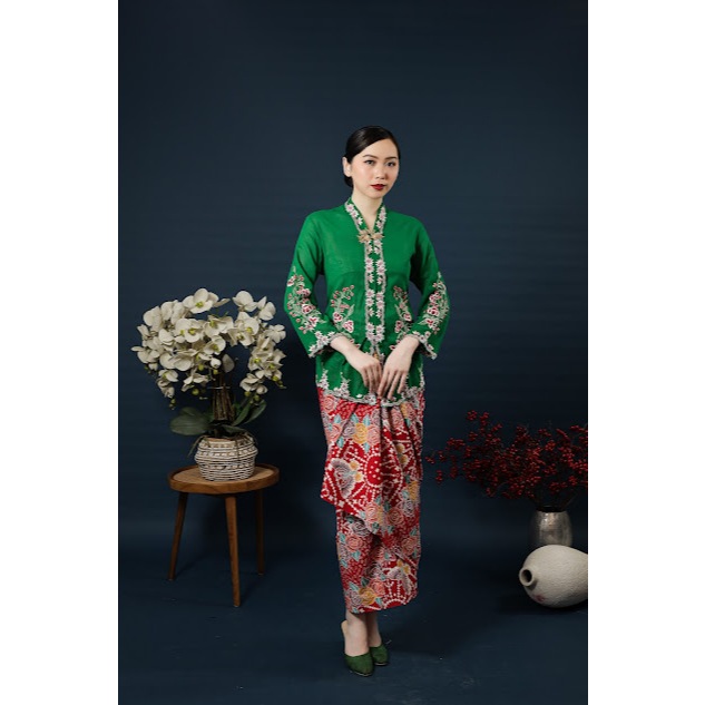 Vinona - Kebaya MR Encim - Melati Klasik - Hijau Emerald