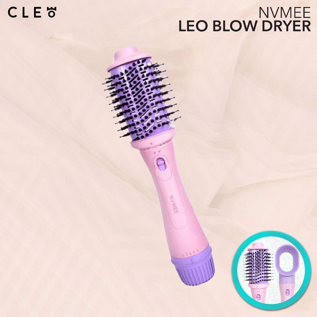 NVMEE LEO Blow Dryer Sisir Pengeriring Hot Air 2in1 Low Watt Natural Blow With Volume