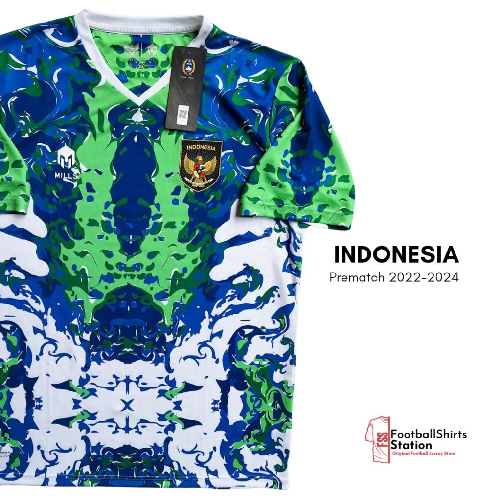 Jersey Timnas Indonesia Prematch 2022-2024 Size XXXL Original Mills