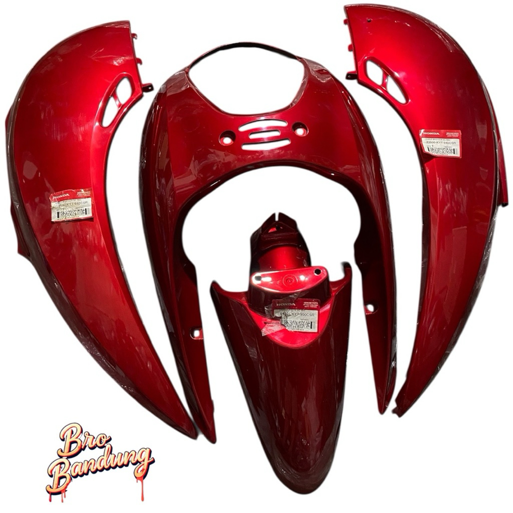 body halus set scoopy karbu merah original tameng scoopy body scoopy karbu ori original