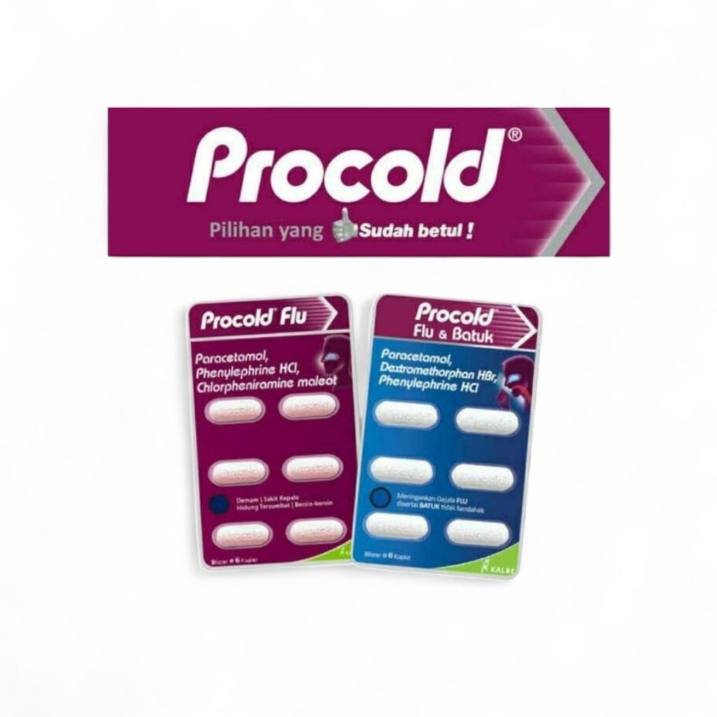 PROCOLD FLU DAN PROCOLD FLU BATUK STRIP 6 KAPLET