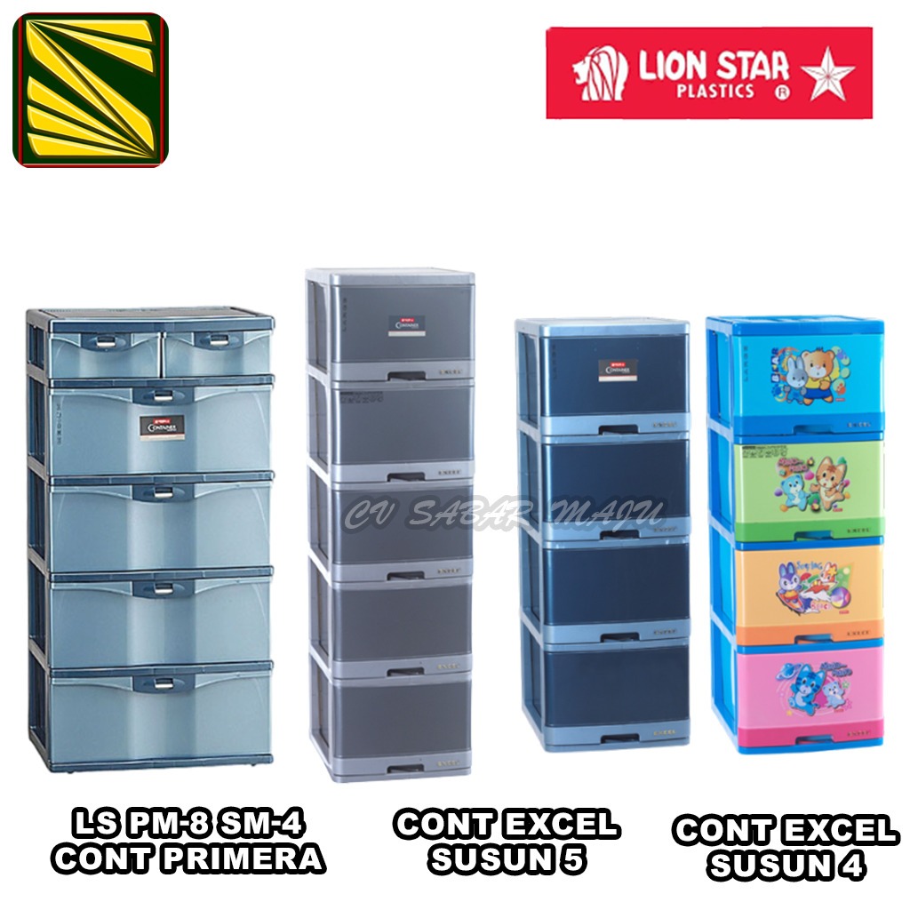 Lionstar Lemari Plastik, Lemari Pakaian, Laci Plastik Excel / Primera Susun 4 dan 5