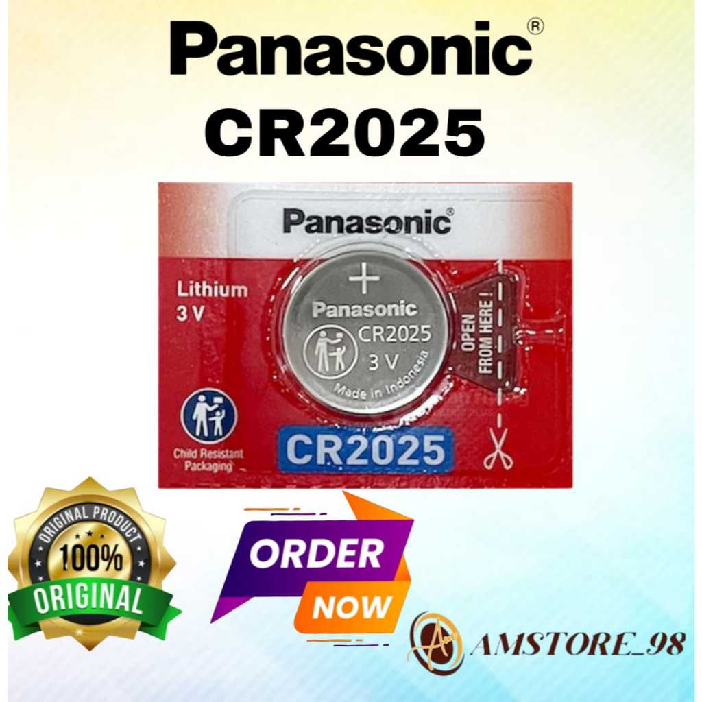 Baterai Panasonic CR2025 Original 3 Volt Stok Baru satuan