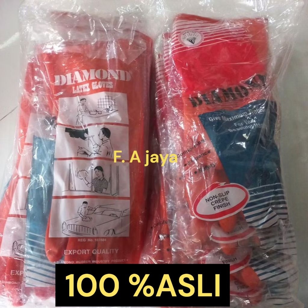 Sarung Tangan Karet Cap Diamond Sarung Tangan Latex Sarung Tangan Karet murah [10 pasang]