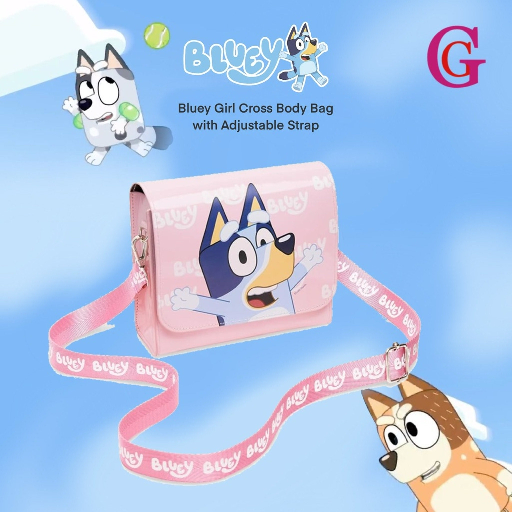 BLUEY GIRL CROSS BODY BAG WITH ADJUSTABLE STRAP | TAS BLUEY | TAS SELEMPANG ANAK | TAS SELEMPANG BLU