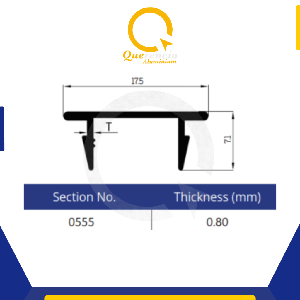 Dacon 0555 Aluminium Profile Kusen Bahan Pintu Jendela 3" | Aluminium Batangan 6 Meter | Bahan Bangu