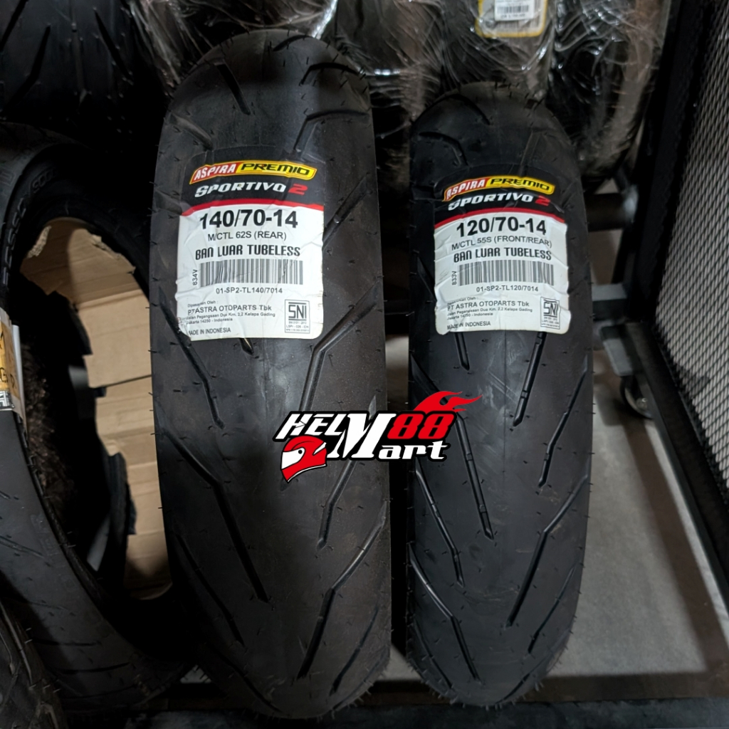 Ban Aspira Premio Sportivo 2 120/70-13 120/70-14 140/70-13 140/70-14 Ban Luar Motor Tyre