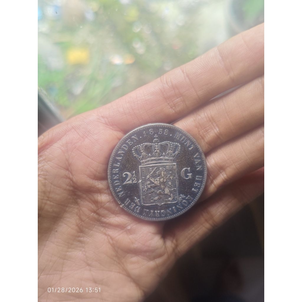 Koin Gulden Belanda 1858