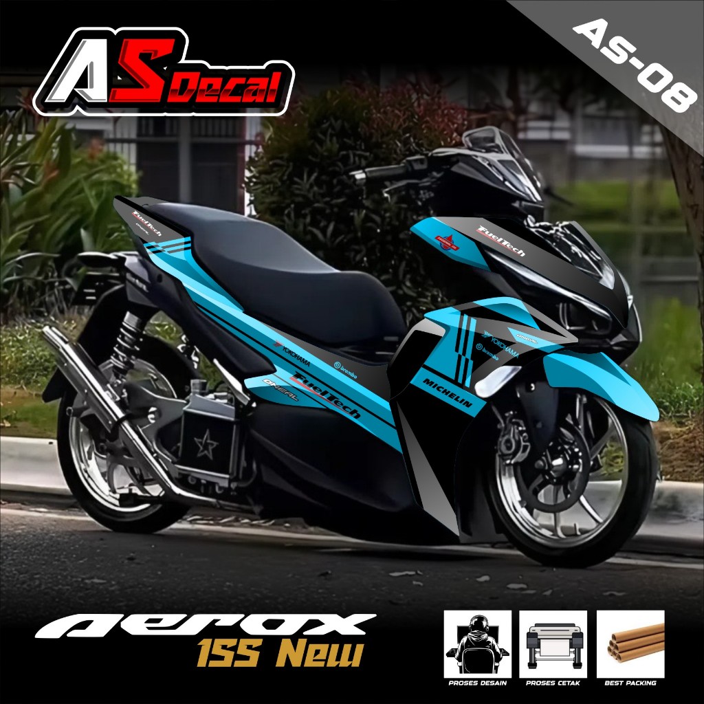 (BISA COD) Decal Sticker Full Body Yamaha Aerox NEW - Stiker Decal Aerox NEW Full Body AS.08