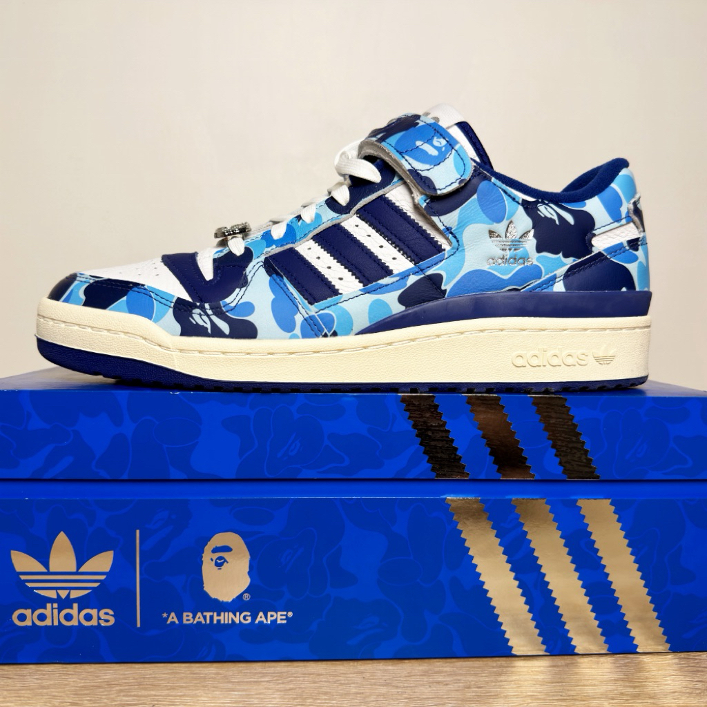 Adidas x Bape Sneaker Forum 84 Low (Blue, Size 46, Preloved Like New)
