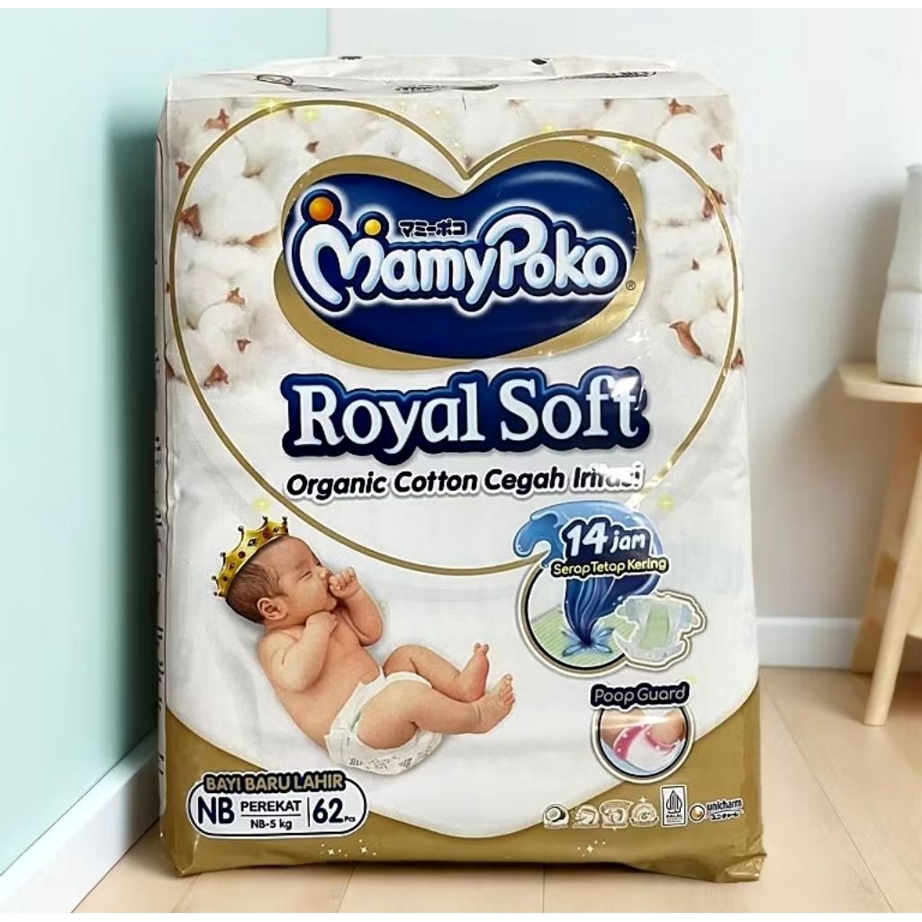 Mamypoko RoyalSoft NB62 Perekat Popok Bayi Royal Soft