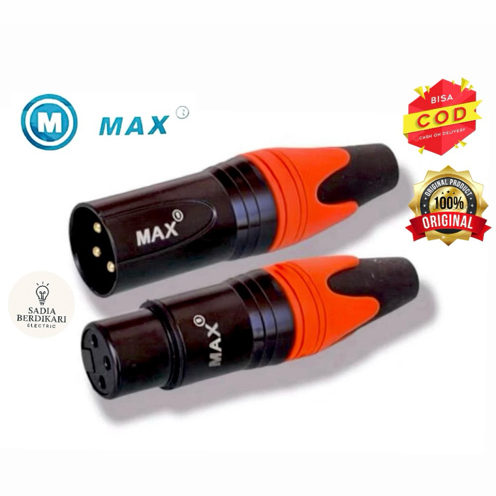 JEK SOCKET CANON MAX FEMALE SOKET JACK CANON / JACK CANON JANTAN METAL HITAM TEMBAGA JACK MICROPHONE