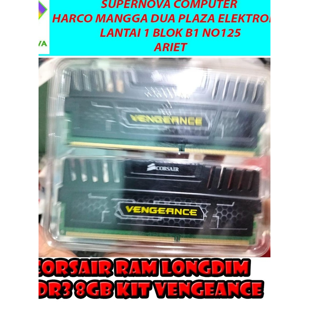Corsair RAM Longdim DDR3 8GB Kit Vengeance Series Memory Komputer Gaming Performa Optimal 4x2 GB DDR