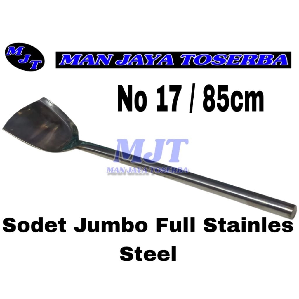 Sodet jumbo spatula jumbo  irus jumbo stainless gagang kayu sendok masak besar