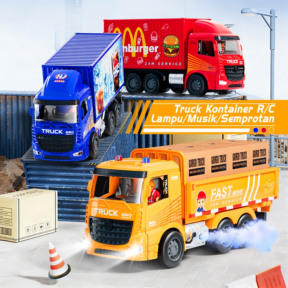 YOYOTOY TruckKontainer Remote Control Truk RC Spray Kualitas Premium 49MHZ Mainan Edukasi anak