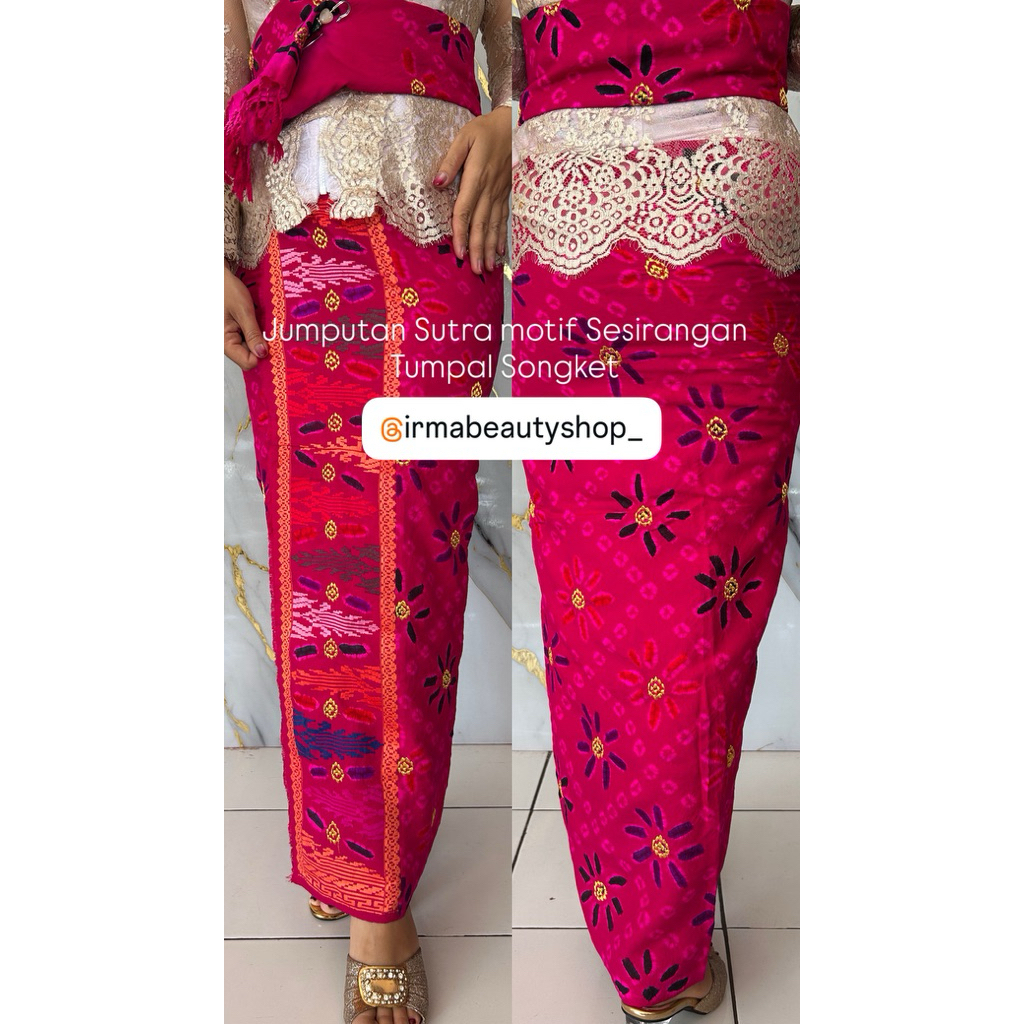 Ready Sutra Jumputan Kalianget  tumpal songket set selendan