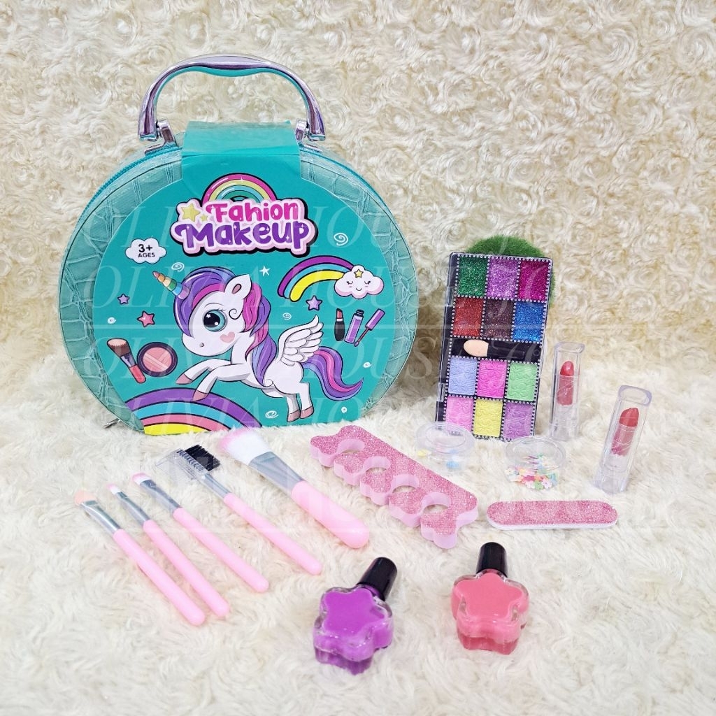 Make Up Anak Unicorn Tas Hijau Mainan Anak Make Up ID XDJS GREEN