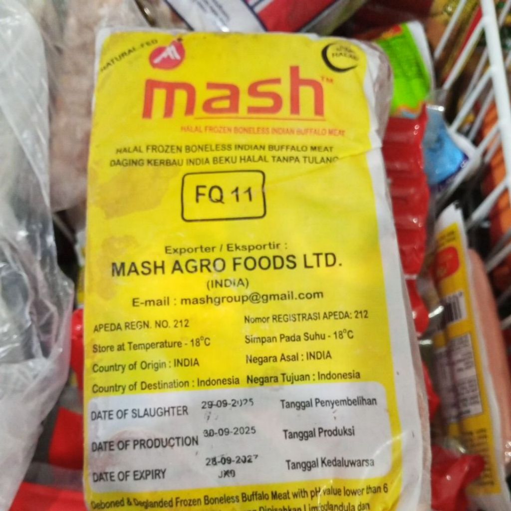 Daging Kerbau (Buffalo Boneless Meat) Mash FQ 11 Berat 1kg