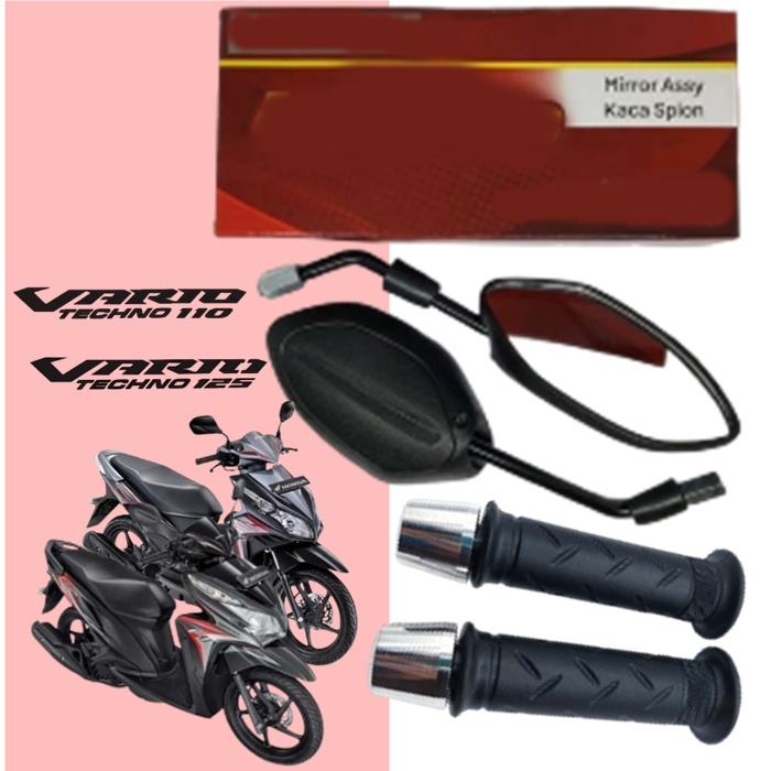 Spion honda Vario 110 Tehno Vario 125 Techno Plus Karet Grip Slongsong Gas + Jalu stang