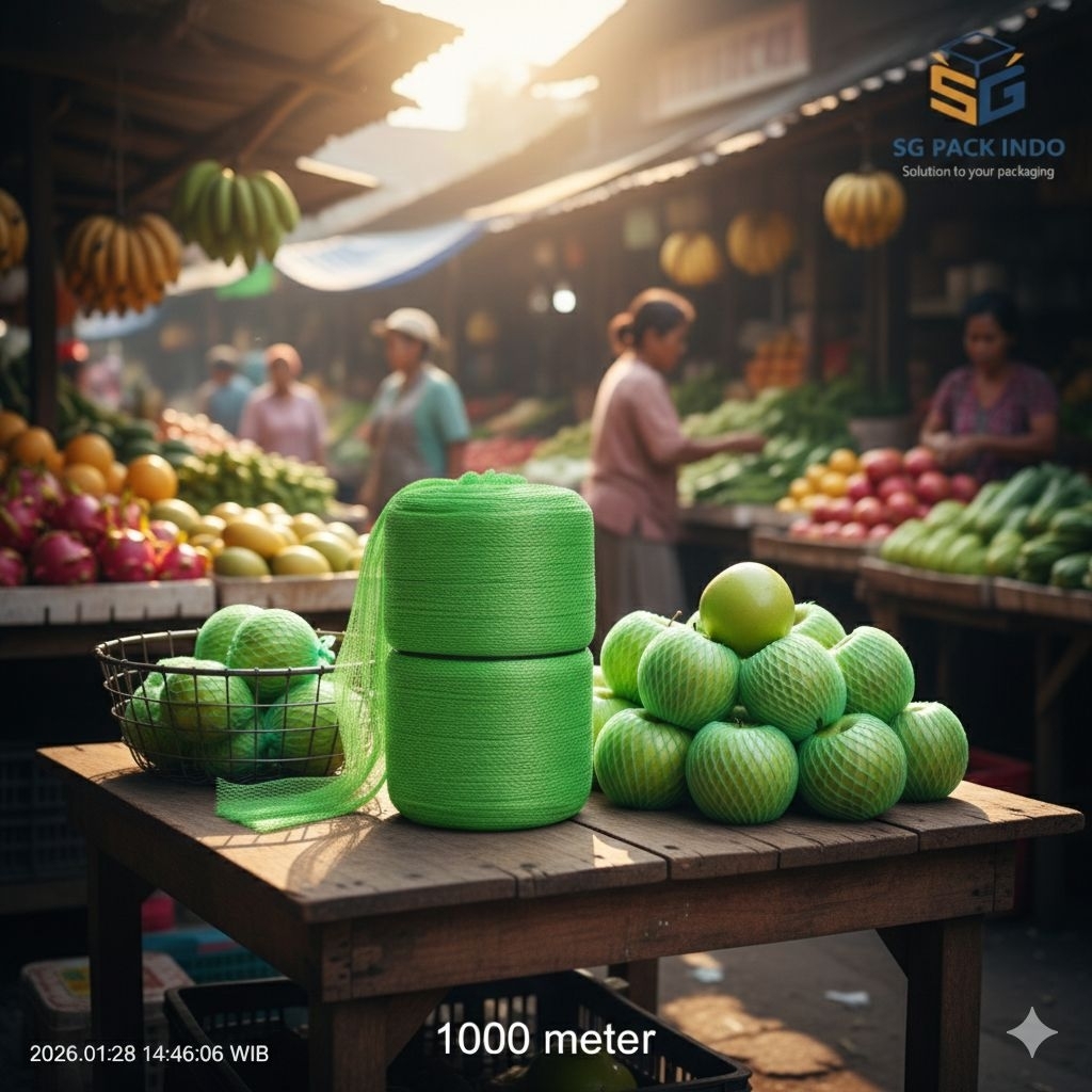 POLYNET ROLL BESTFRESH / Jaring buah 1000m Hijau (ECERAN)