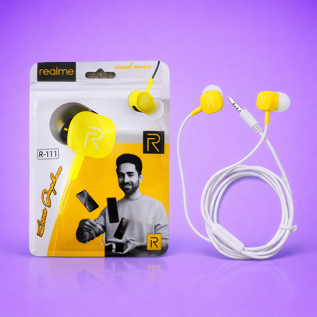 Earphone Headset Handsfree REALME Buds R-106 R-111 R-113 R-114 Stereo Extra Bass Universal Mic