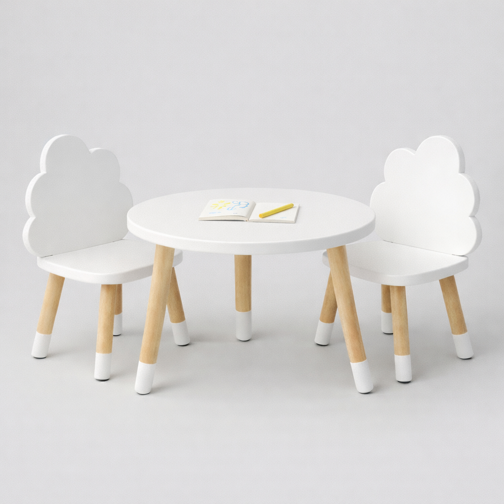 Set Meja Kursi Anak Minimalis | Meja Belajar Anak | Kursi Kayu Desain Lucu