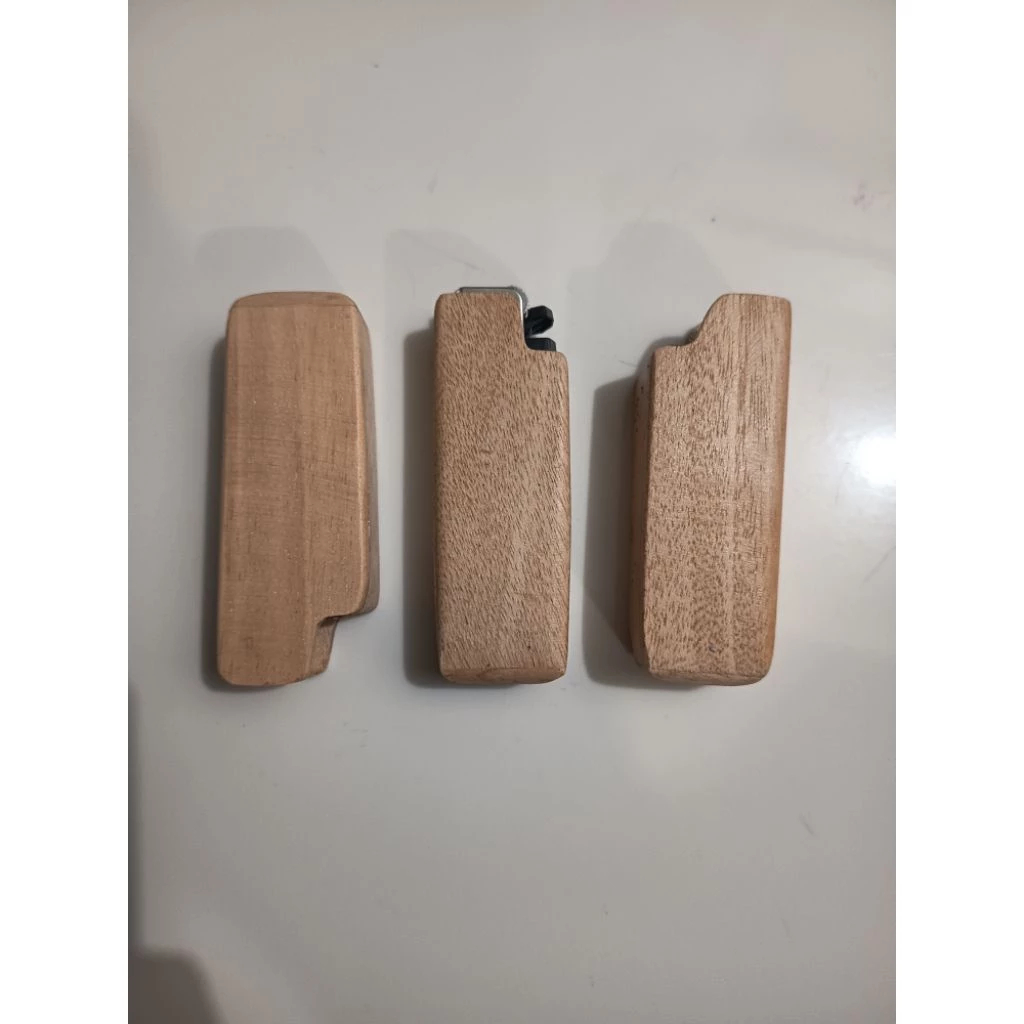 Cover Korek Api Gas TANPA TUTUP bahan Kayu Unik Keren Model bahan dari kayu mahoni (FREE KOREK)