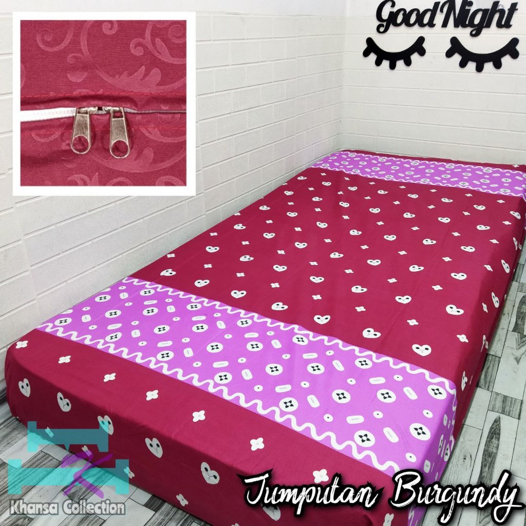 Sprei resleting Seprei sarung kasur busa tinggi 20cm Tanpa sarung bantal dan guling