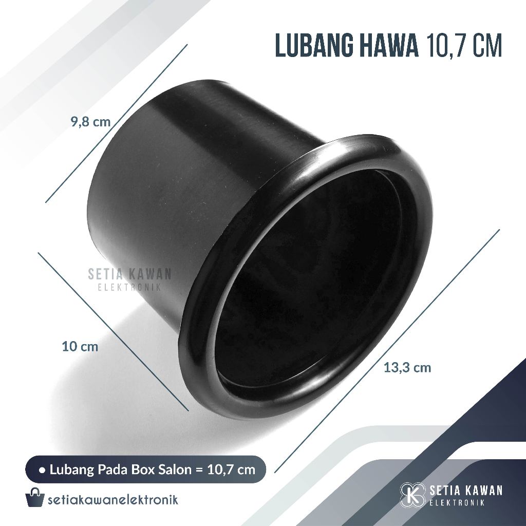 Lubang Angin Box Speaker 10,7 cm / Lobang Hawa Salon Speaker Plastik Besar Diameter 10,7 cm